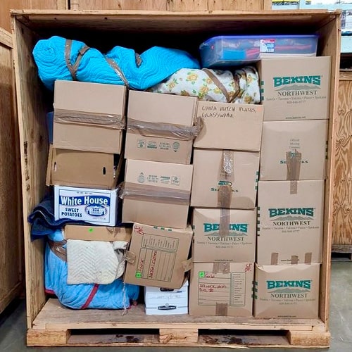 Storage Vault with Neatly Packed Cardboard Boxes